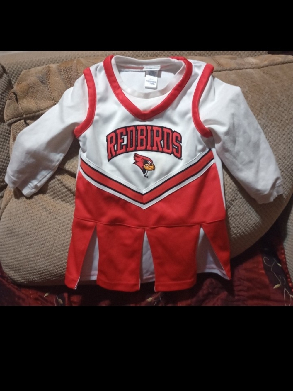 Redbirds Red & White Girls Cheer Dress Top - Kids